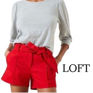 LOFT Tie Waist Shorts in Red Sz 4 NWOT